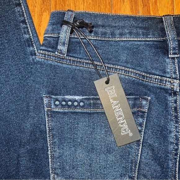 NWT Blank NYC The Madison High Rise Crop Dark Wash Jeans Raw Hem Size 25 - Picture 12 of 12